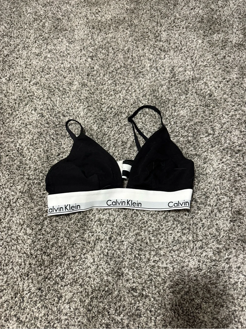 Calvin Klein Black Bralette with White Logo Band